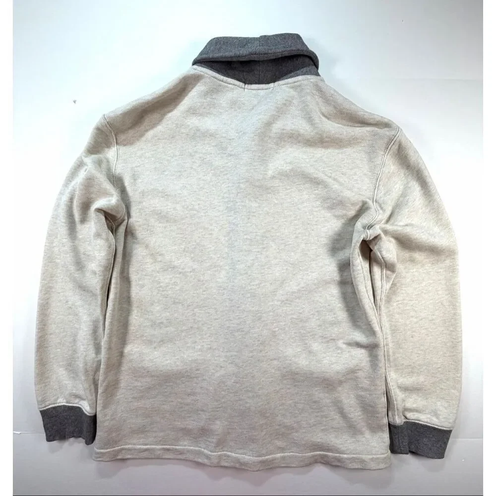 Polo Ralph Lauren Cardigan Embroidered French Terry Boys Gray Shawl Collar Large - Picture 7 of 10